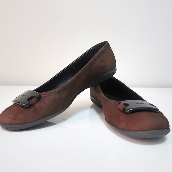 Prada Shoes - Prada Women’s Brown Suede Flats Size 39 1/2